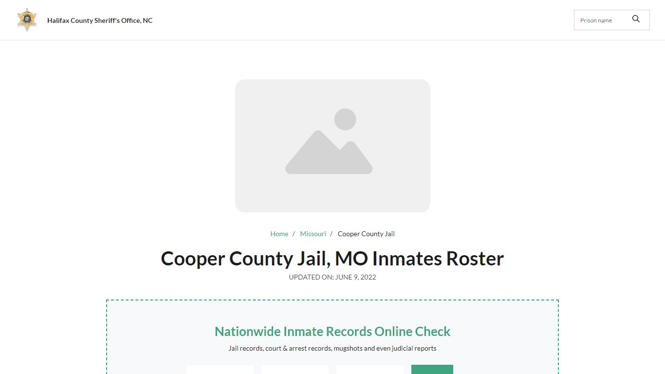 Cooper County Jail, MO Jail Roster, Name Search
