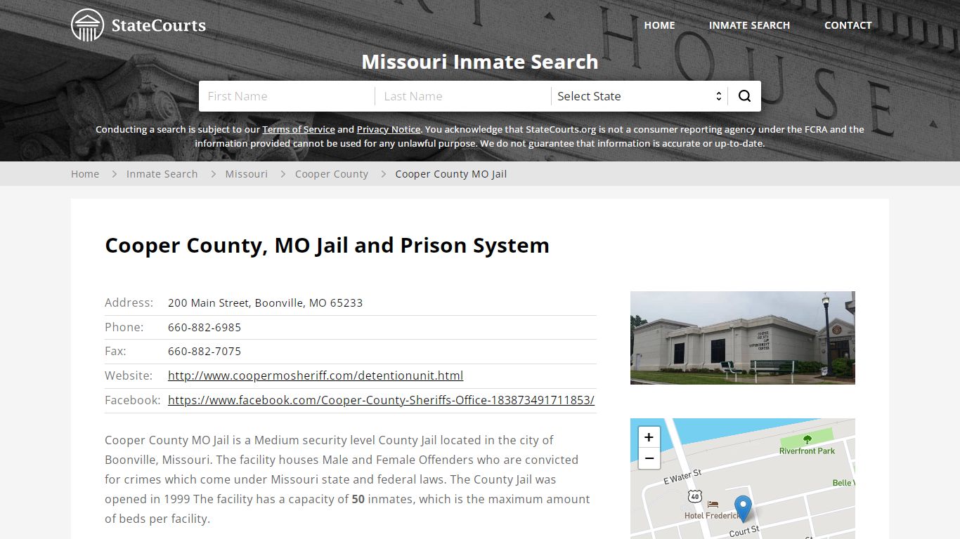 Cooper County MO Jail Inmate Records Search, Missouri - StateCourts